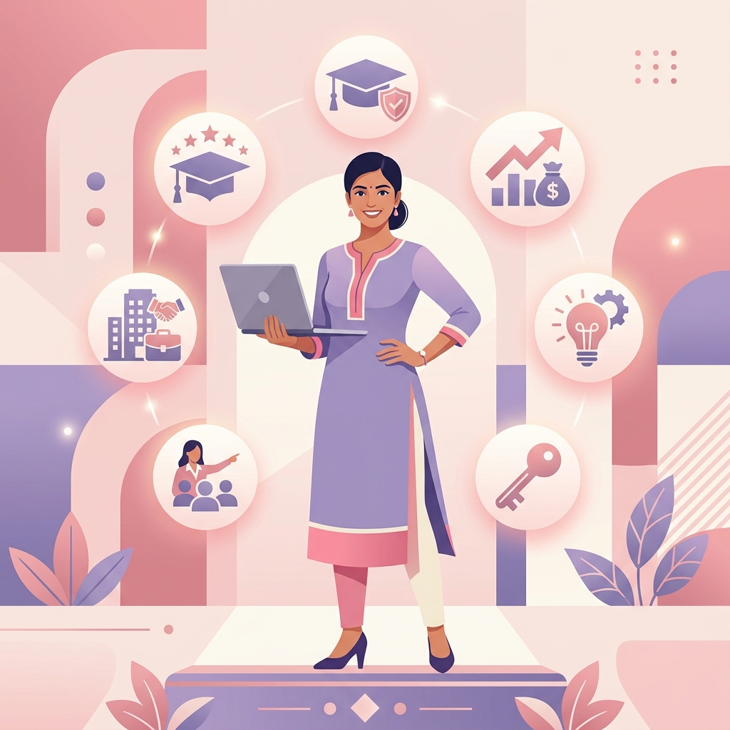 Empowered Indian woman with skills and opportunities